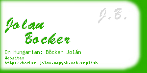 jolan bocker business card